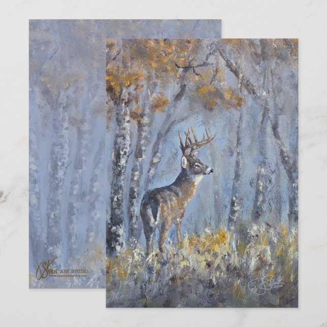 Buck-Wiese Feiertagskarte (Vorne/Hinten)