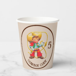 Buckaroo Cowboy Boy's Birthday Name & Age Pappbecher
