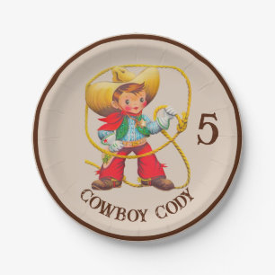 Buckaroo Cowboy Boy's Birthday Name & Age Pappteller