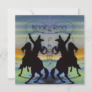 BUCKAROO-GEBURTSTAGS-EINLADUNG ~ EINFACH ZUM ANPAS EINLADUNG