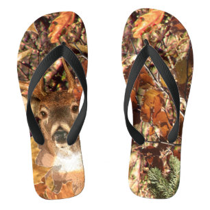 Buckel in Fall Jäger Camouflage Weiße Schwanz Hi Flip Flops