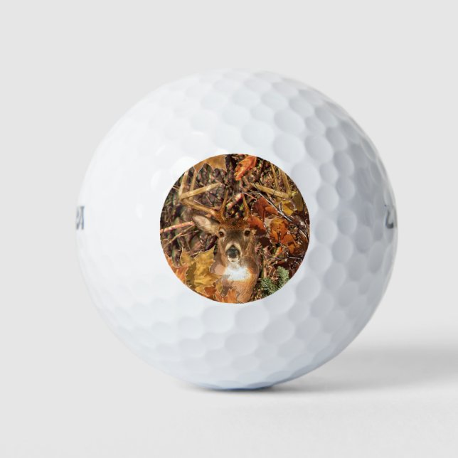 Buckel in Herbst Camouflage Weißer Schwanz Hirsch Golfball (Vorderseite)