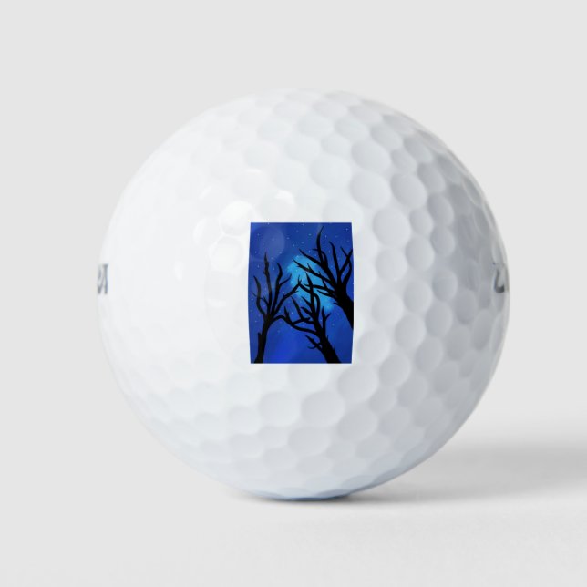 Buckel und schwarzer Nachtbaum Golfball (Vorderseite)