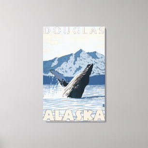 Buckel-Wal - Douglas, Alaska Leinwanddruck