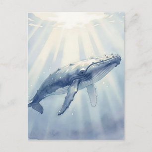 Buckelwal-Aquarell-Ozean Postkarte