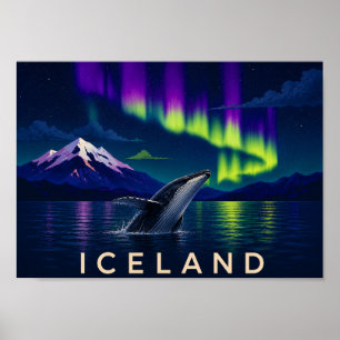 Buckelwal Aurora Island Wandkunst-Druck Poster