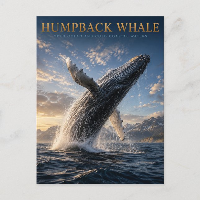 Buckelwal Offenes Meer TIERE Postkarte (Vorderseite)