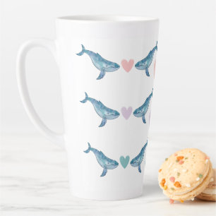 Buckelwal Regenbogen-Herzen 17oz Latte-Tasse Milchtasse