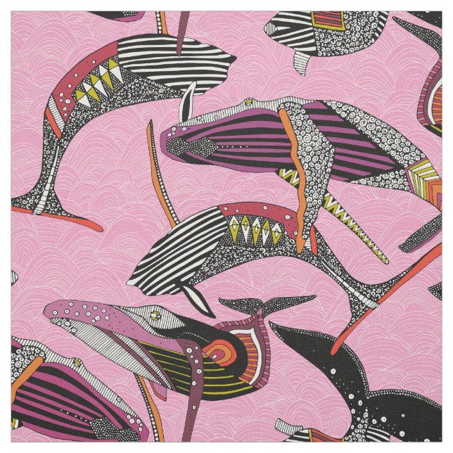 Buckelwale Pastell Magenta Stoff (Muster)
