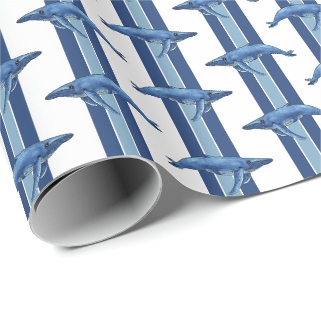 Buckelwalstreifen Geschenkpapier (Rolleneckpunkt)