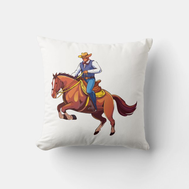 Buckendes Pferd mit dem Mann Kissen (Vorderseite)