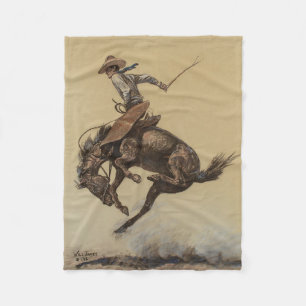 „Buckendes Pferd“ Western Art von Will James Fleecedecke