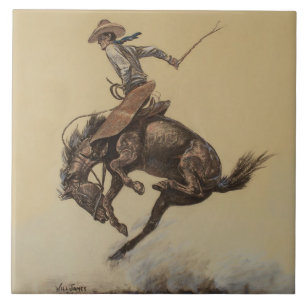 „Buckendes Pferd“ Western Art von Will James Fliese