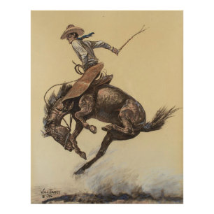 „Buckendes Pferd“ Western Art von Will James Fotodruck