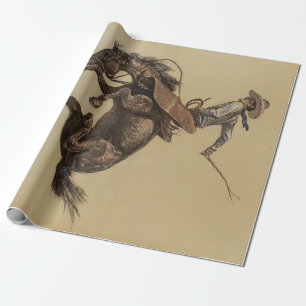„Buckendes Pferd“ Western Art von Will James Geschenkpapier