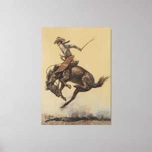 „Buckendes Pferd“ Western Art von Will James Leinwanddruck