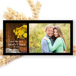 Bucket and Daisies Country Wedding Save the Date