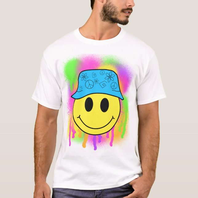 Bucket Hat Smiley T-Shirt (Vorderseite)