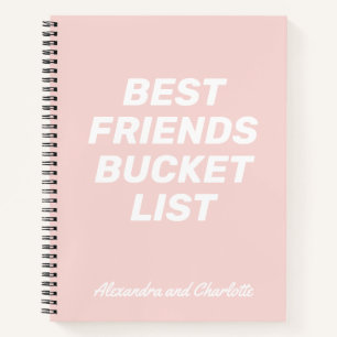 Bucket List Best Friends Blush Pink Personalisiert Notizbuch