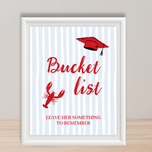 Bucket List Station Flusskrebse Rot & Blau Abschlu Poster