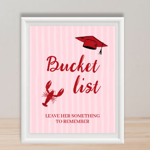 Bucket List Station Flusskrebse Rot & Rosa Abschlu Poster