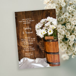 Bucket of Daisies Country Barn Post Hochzeit Frühs Einladung