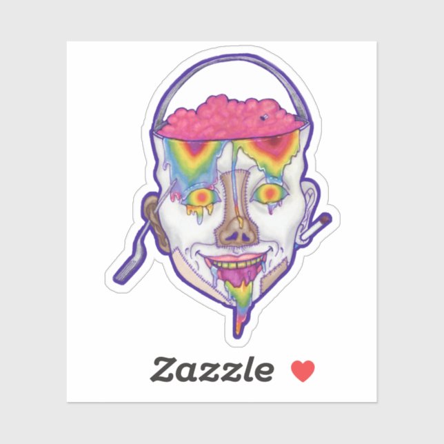 Buckethead Portrait Slap Sticker 3"x3" (Blatt)