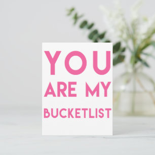 Bucketlist - Romantic quote postcard Postkarte