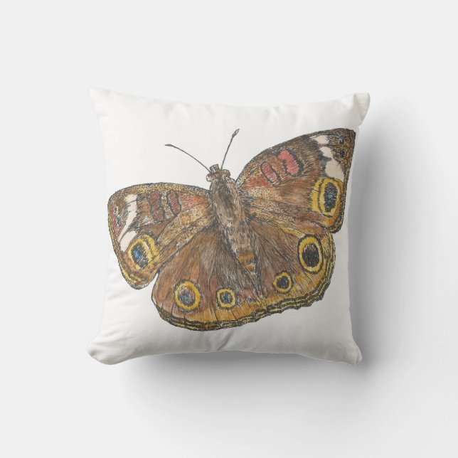 Buckeye Butterfly Throw Kissen (Vorderseite)
