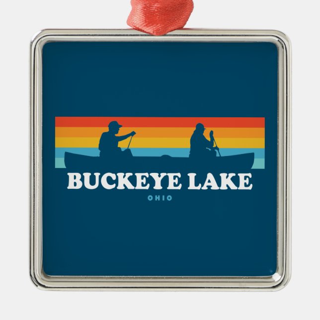 Buckeye Lake Ohio Canoe Ornament Aus Metall (Vorne)