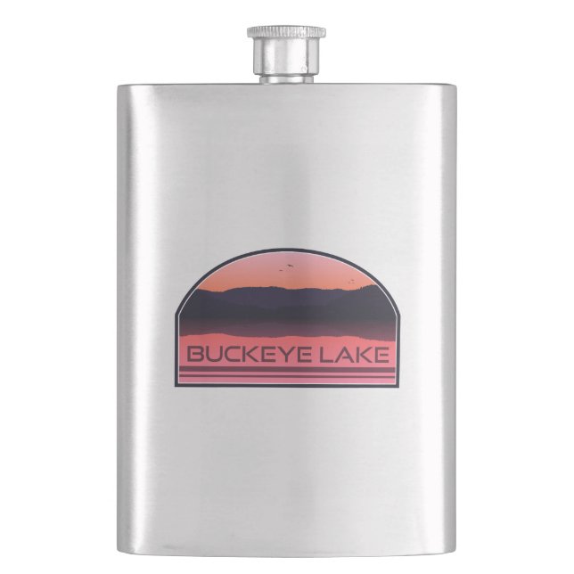 Buckeye Lake Ohio Red Sunrise Flachmann (Vorderseite)