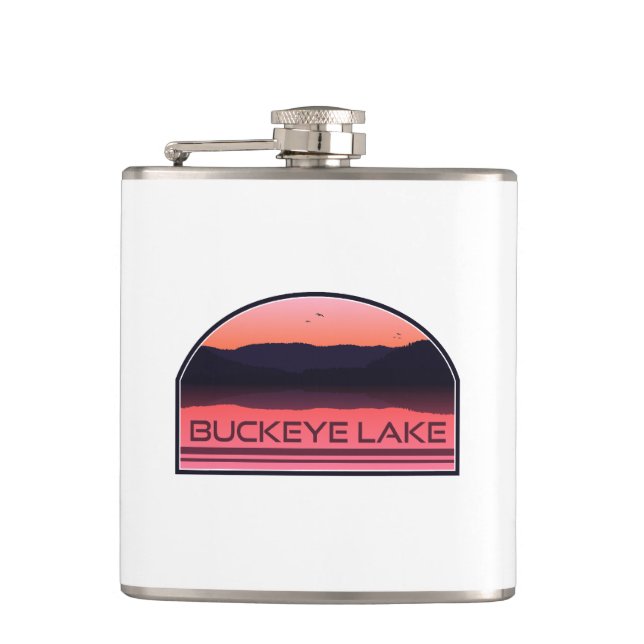Buckeye Lake Ohio Red Sunrise Flachmann (Vorderseite)