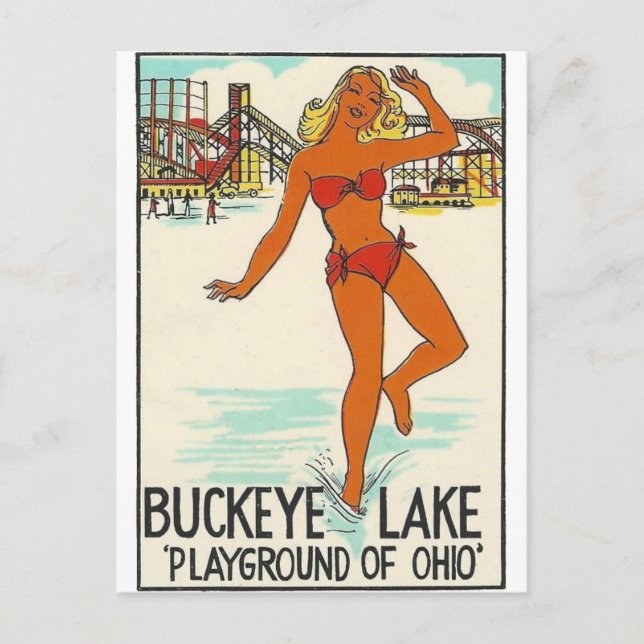 Buckeye Lake, Ohio Vintage Reise Postkarte (Vorderseite)