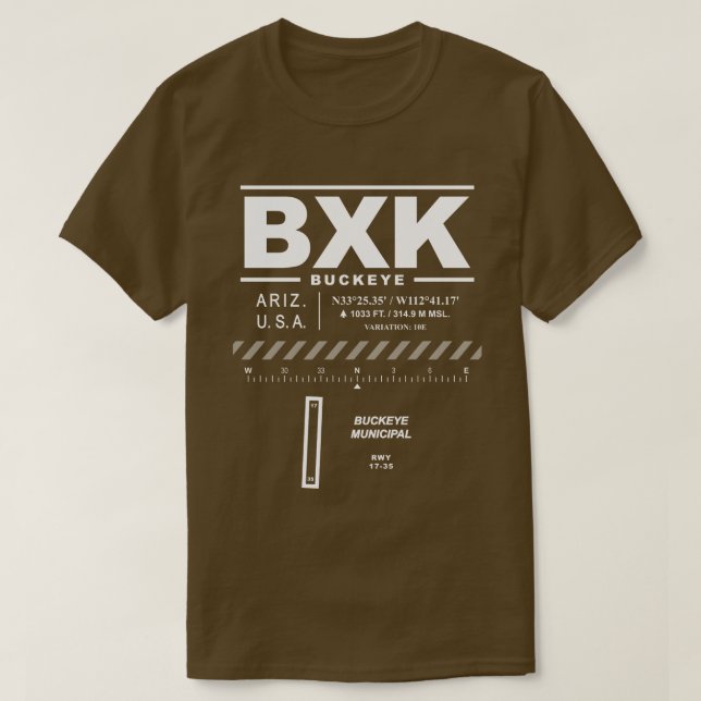 Buckeye Municipal Airport BXK T-Shirt (Design vorne)