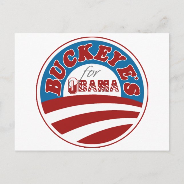 Buckeyes für Obama Postkarte (Vorderseite)