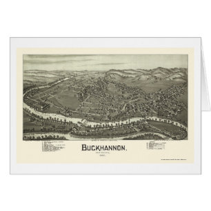 Buckhannon, WV panoramische Karte - 1900
