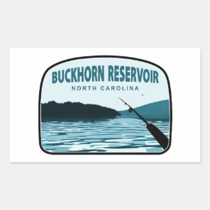 Buckhorn Reservoir North Carolina Fishing Rod Rechteckiger Aufkleber