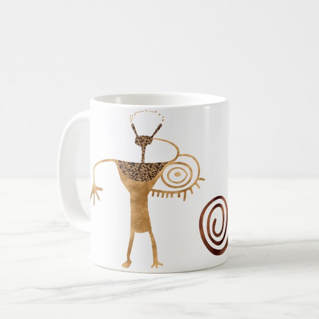 Buckhorn Wäsche-Petroglyphe Kaffeetasse (Vorderseite Links)