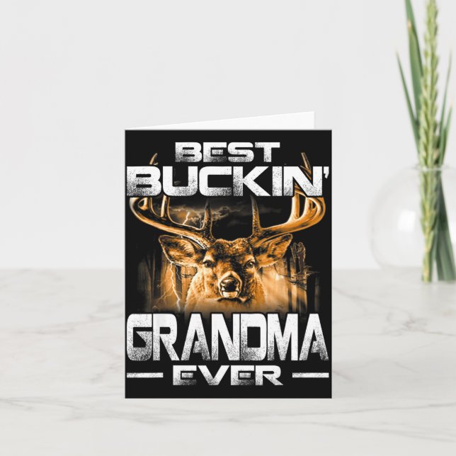 Buckin' Grandma Ever Shirt Deer Hunting Bucking Fa Karte (Vorderseite)