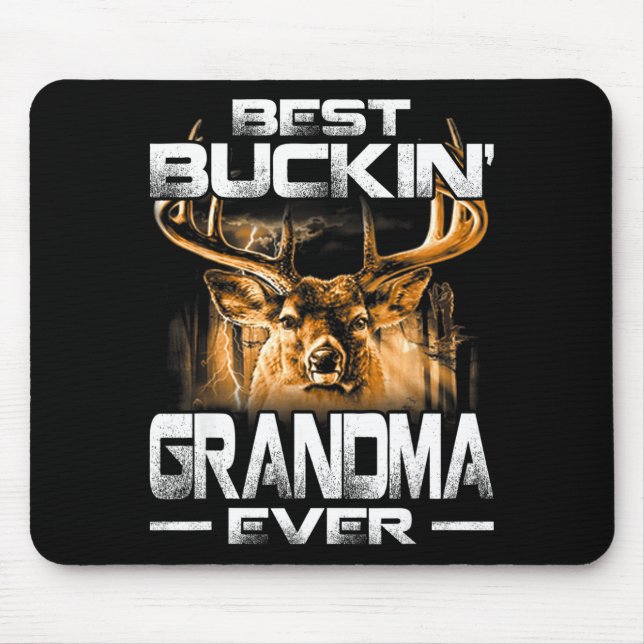 Buckin' Grandma Ever Shirt Deer Hunting Bucking Fa Mousepad (Vorne)
