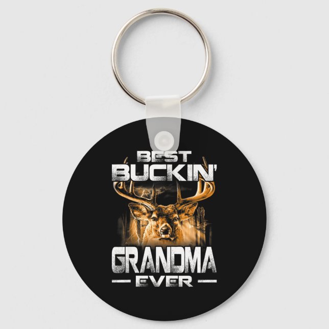 Buckin' Grandma Ever Shirt Deer Hunting Bucking Fa Schlüsselanhänger (Vorderseite)
