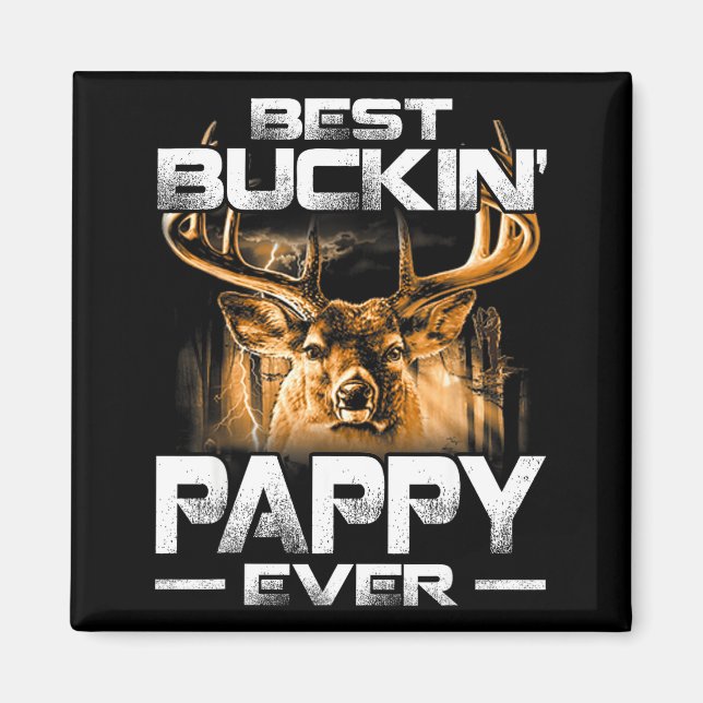 Buckin 'Pappy Ever Hemd Hirschjagd Buckender Vater Magnet (Vorne)
