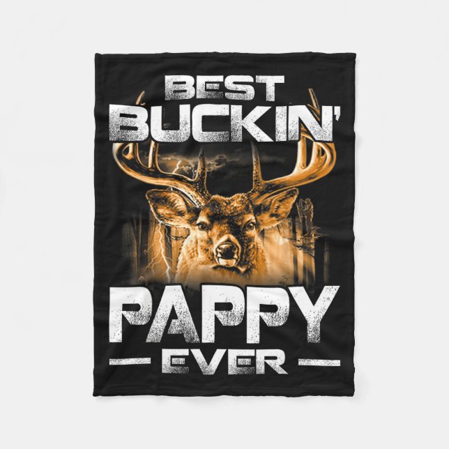 Buckin 'Pappy Ever Hemd Hirschjagd Bucking Vater Fleecedecke (Vorderseite)