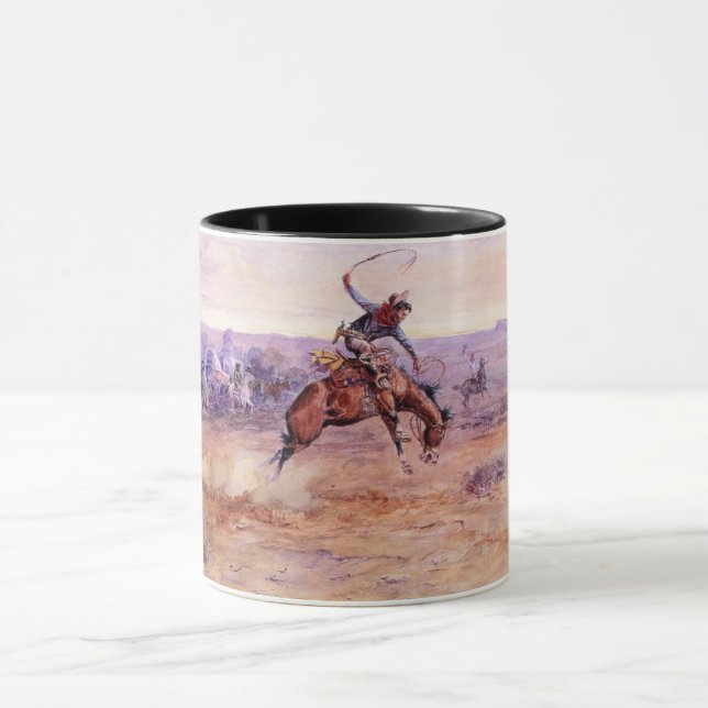 Bucking Bronco (Das Spiel eines wilden Pferdes) Tasse (Zentrum)