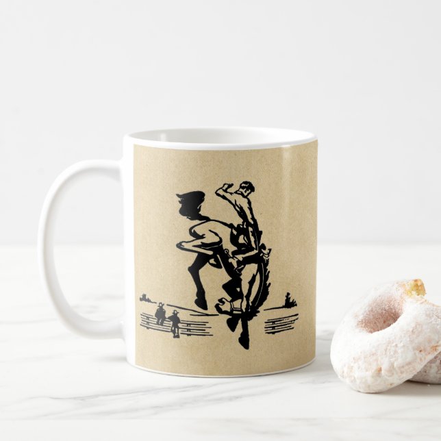 Bucking Bronco Reiter Kaffeetasse (Mit Donut)