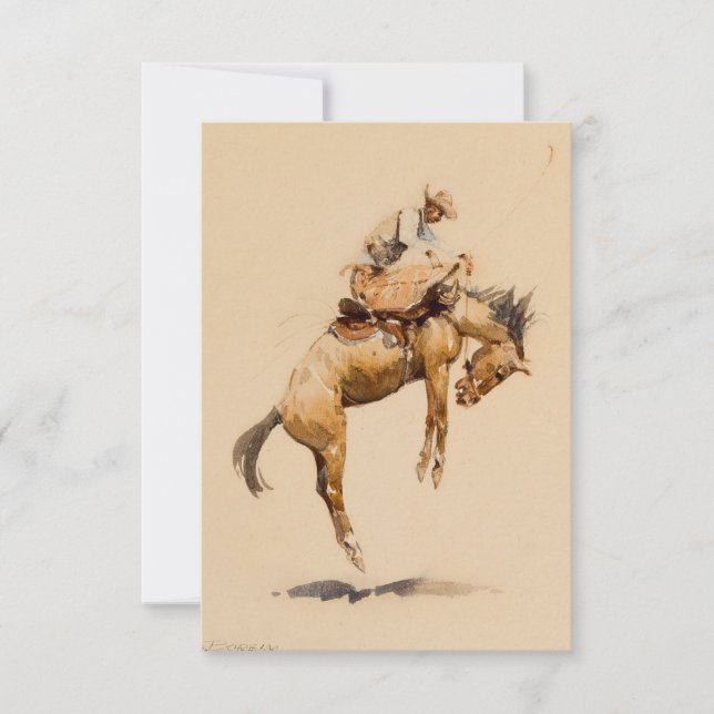 Bucking Bronco von Edward Borein Dankeskarte (Vorderseite)