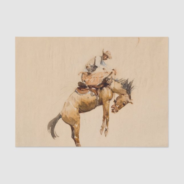 Bucking Bronco von Edward Borein Seidenpapier (Vorderseite)