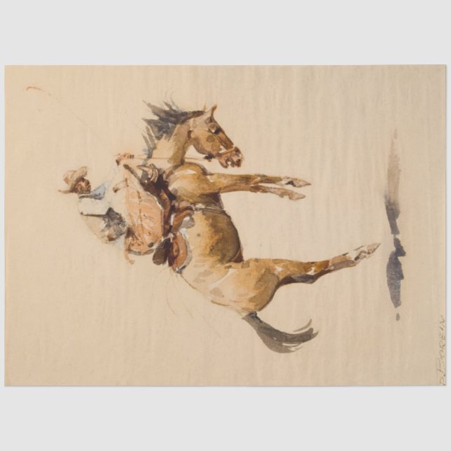 Bucking Bronco von Edward Borein Seidenpapier (Vorderseite)