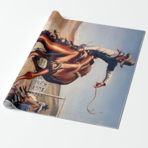 "Bucking Bronco" Western Art von Will James Geschenkpapier