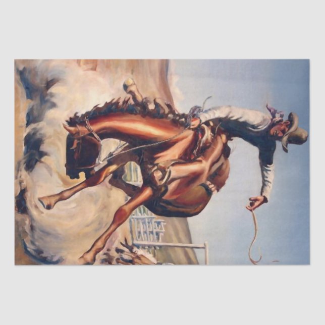 "Bucking Bronco" Western Art von Will James Seidenpapier (Vorderseite)